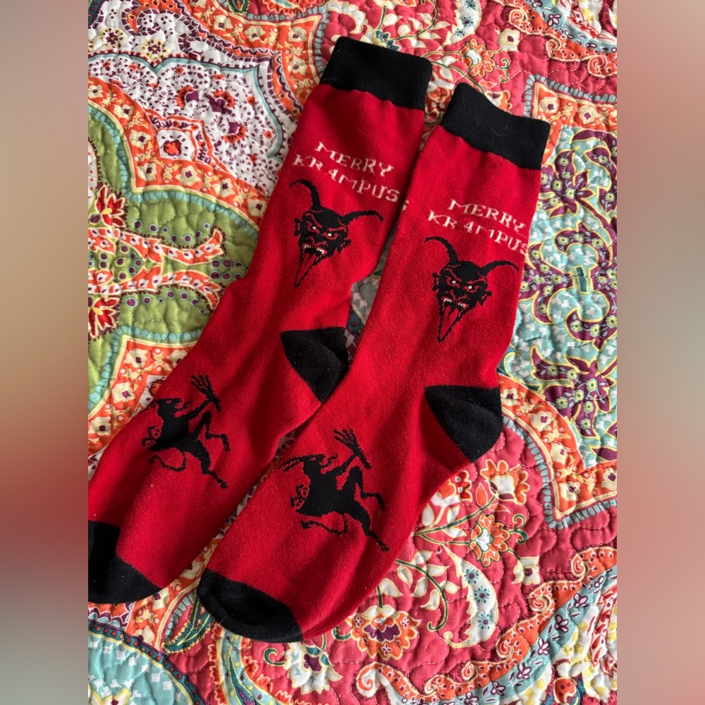 Merry Krampus Men’s Socks Sz 9-11 gently used